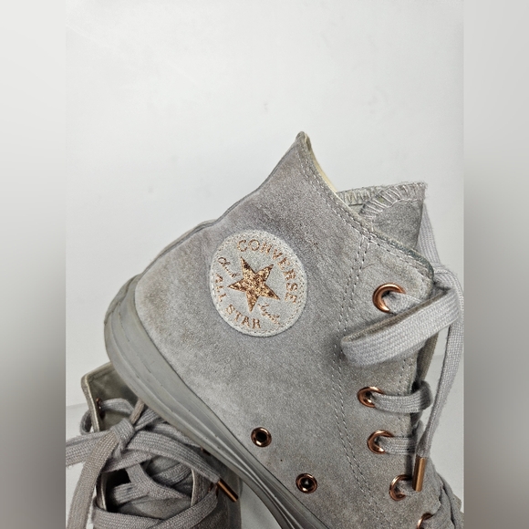 Converse Gray Monochrome suede  High Top Sneakers‎ Size 8 - Picture 2 of 7